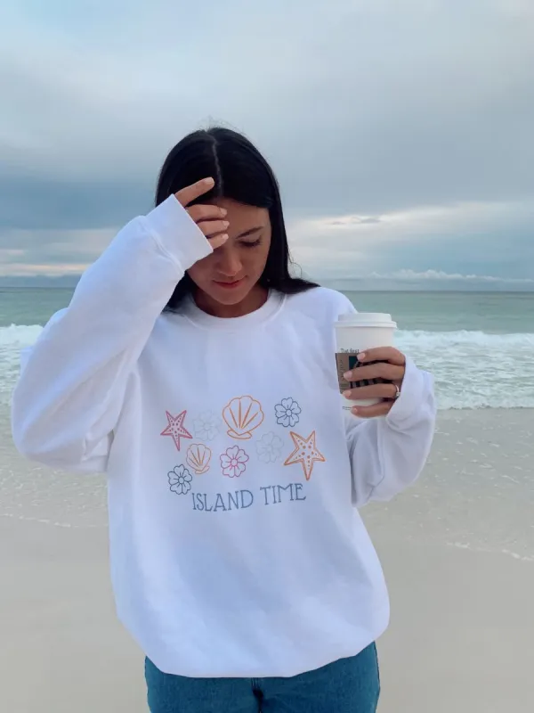 Island Time Seashell Sweatshirt sold by Sunkissed Coconut