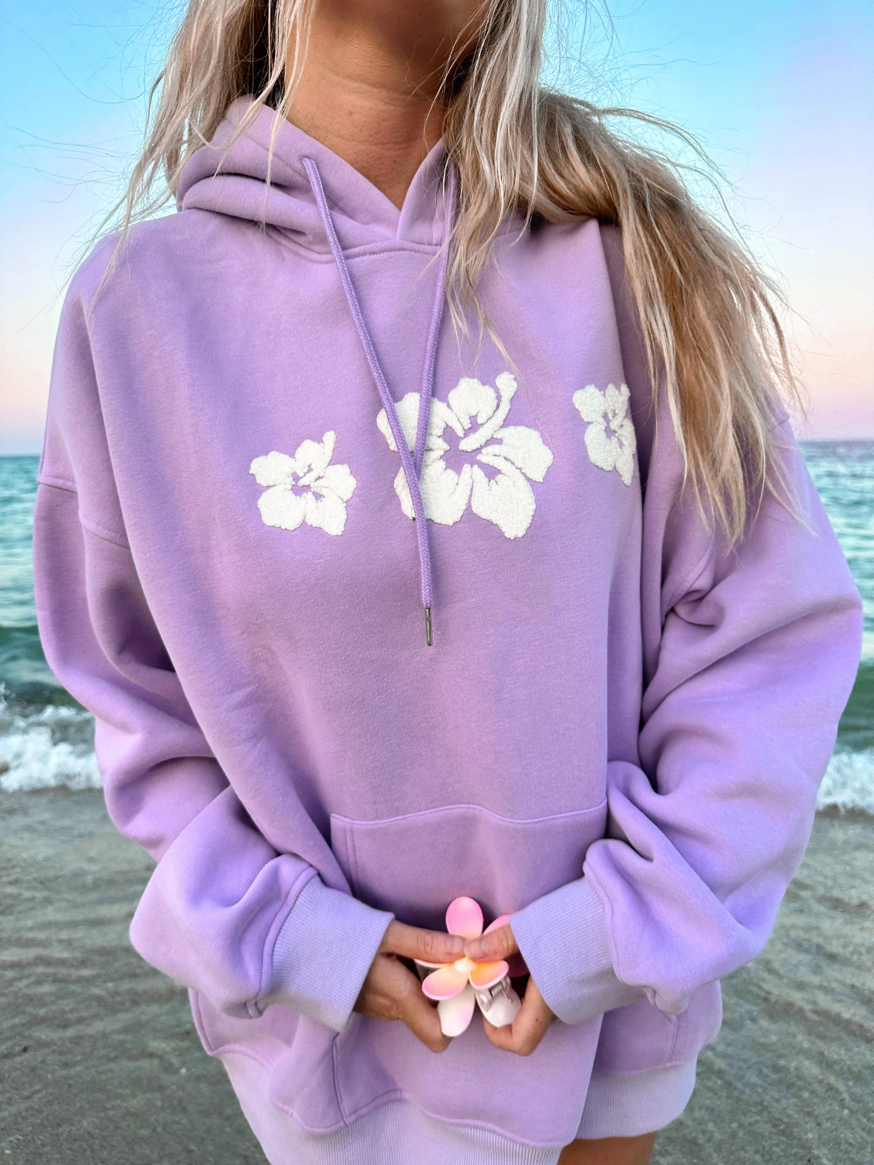 Hibiscus Flower Towel Embroider Hoodie sold by Sunkissed Coconut product image thumbnail 4