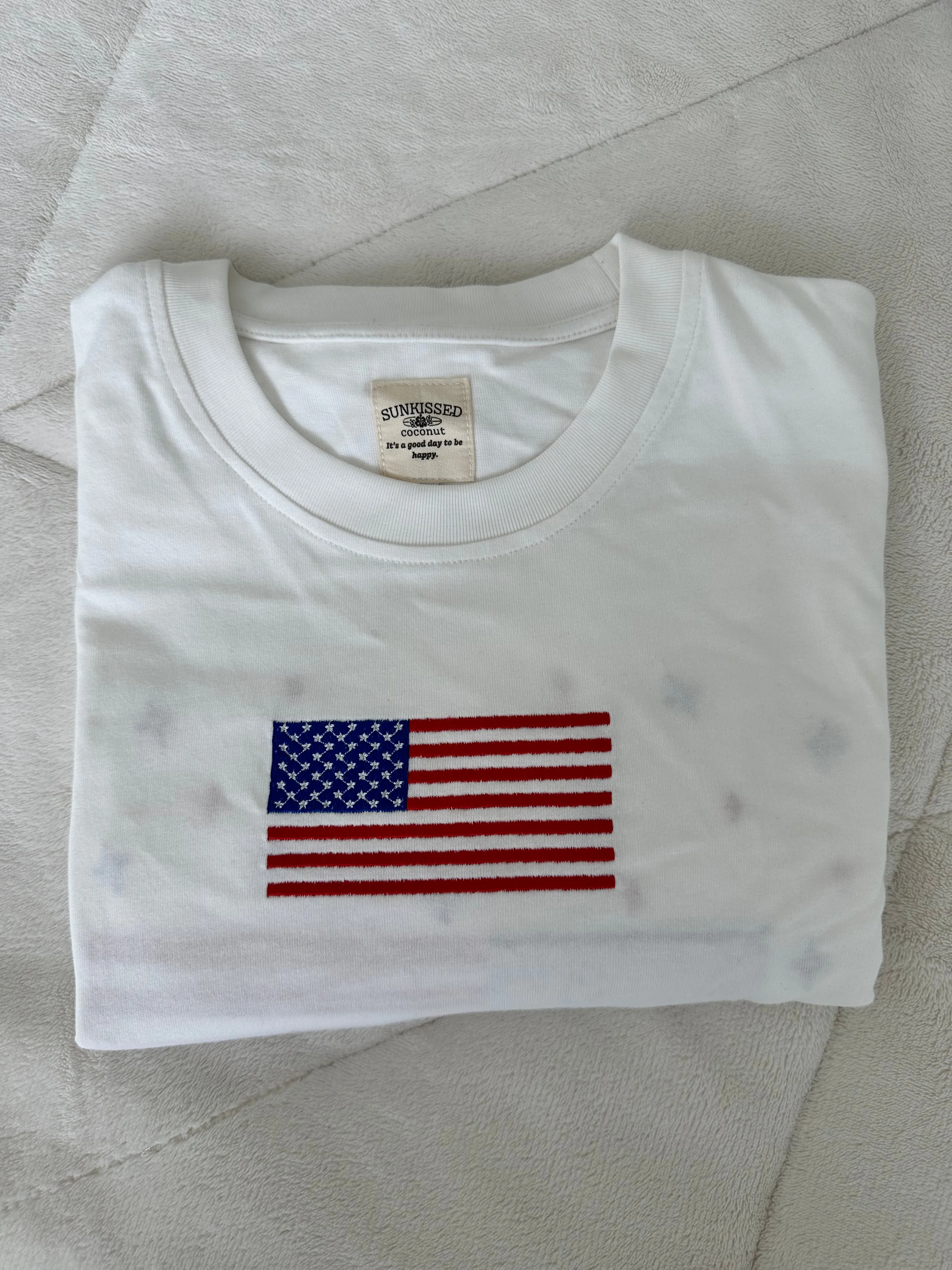American Flag Embroider Star Tee sold by Sunkissed Coconut product image thumbnail 2