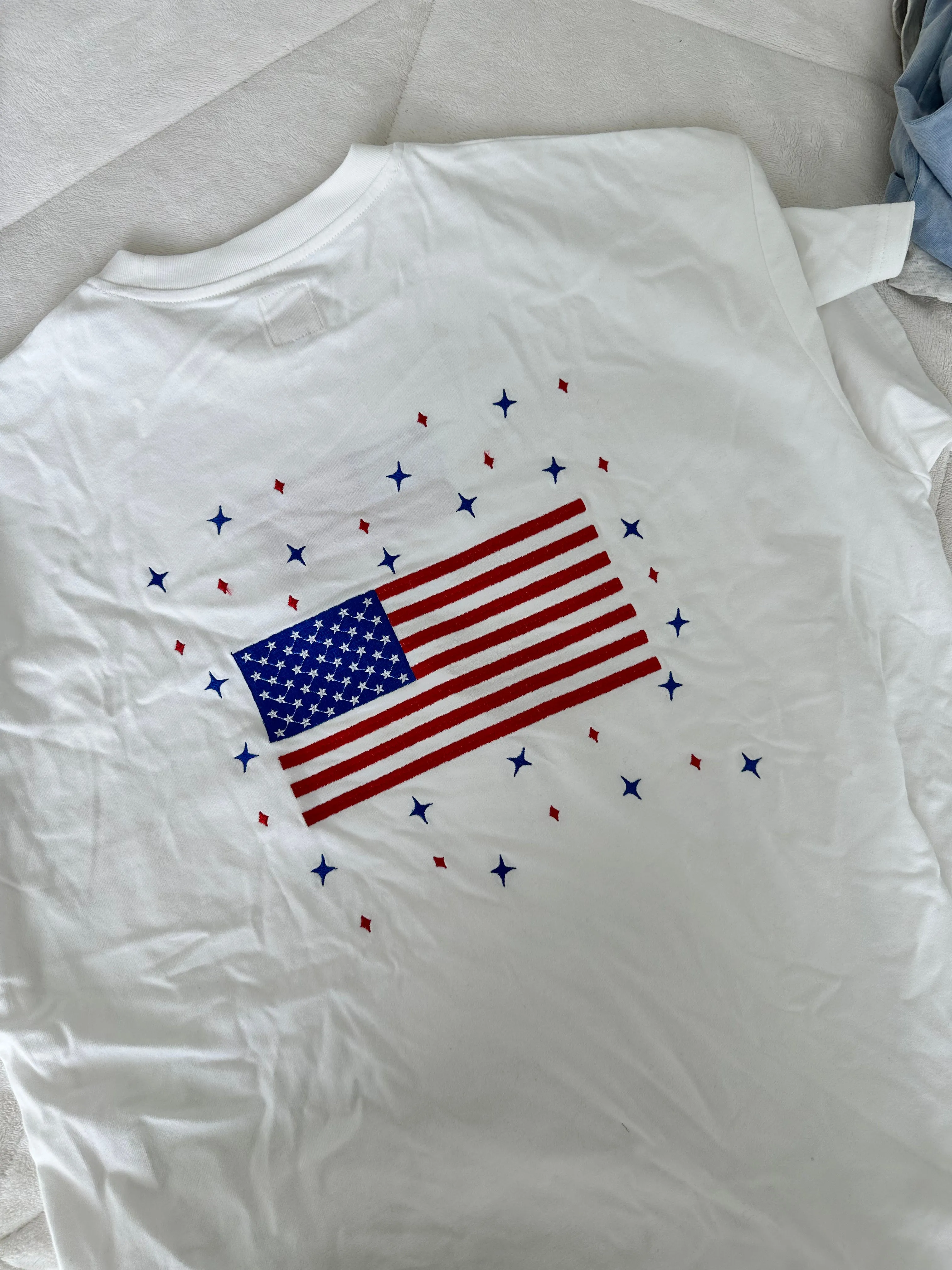 American Flag Embroider Star Tee sold by Sunkissed Coconut product image thumbnail 5