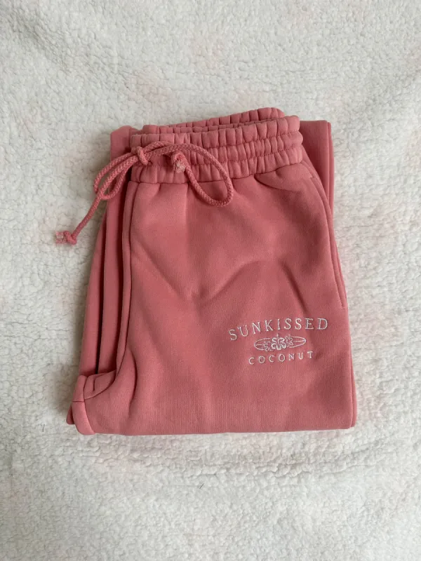 Taylor Ice Cream Pink Embroider Sunkissedcoconut Sweatpants sold by Sunkissed Coconut