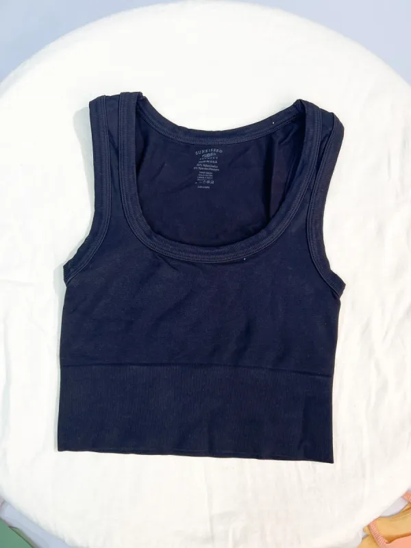 Be Ready Scoop Neck Essential Tank Top Black sold by Sunkissed Coconut