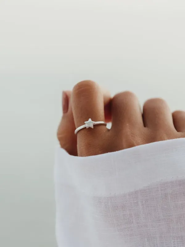 Dainty Everyday Star Adjustable Ring sold by Sunkissed Coconut