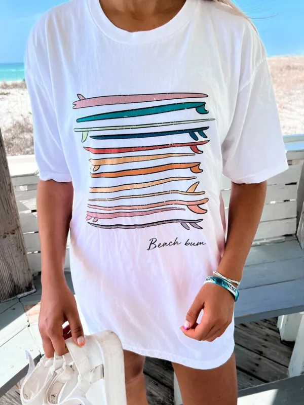 Let's Go Surfing Beach Bum Tee sold by Sunkissed Coconut