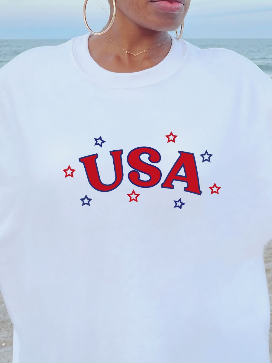 Red USA Independence Day Sweatshirt sold by Sunkissed Coconut product image thumbnail 2