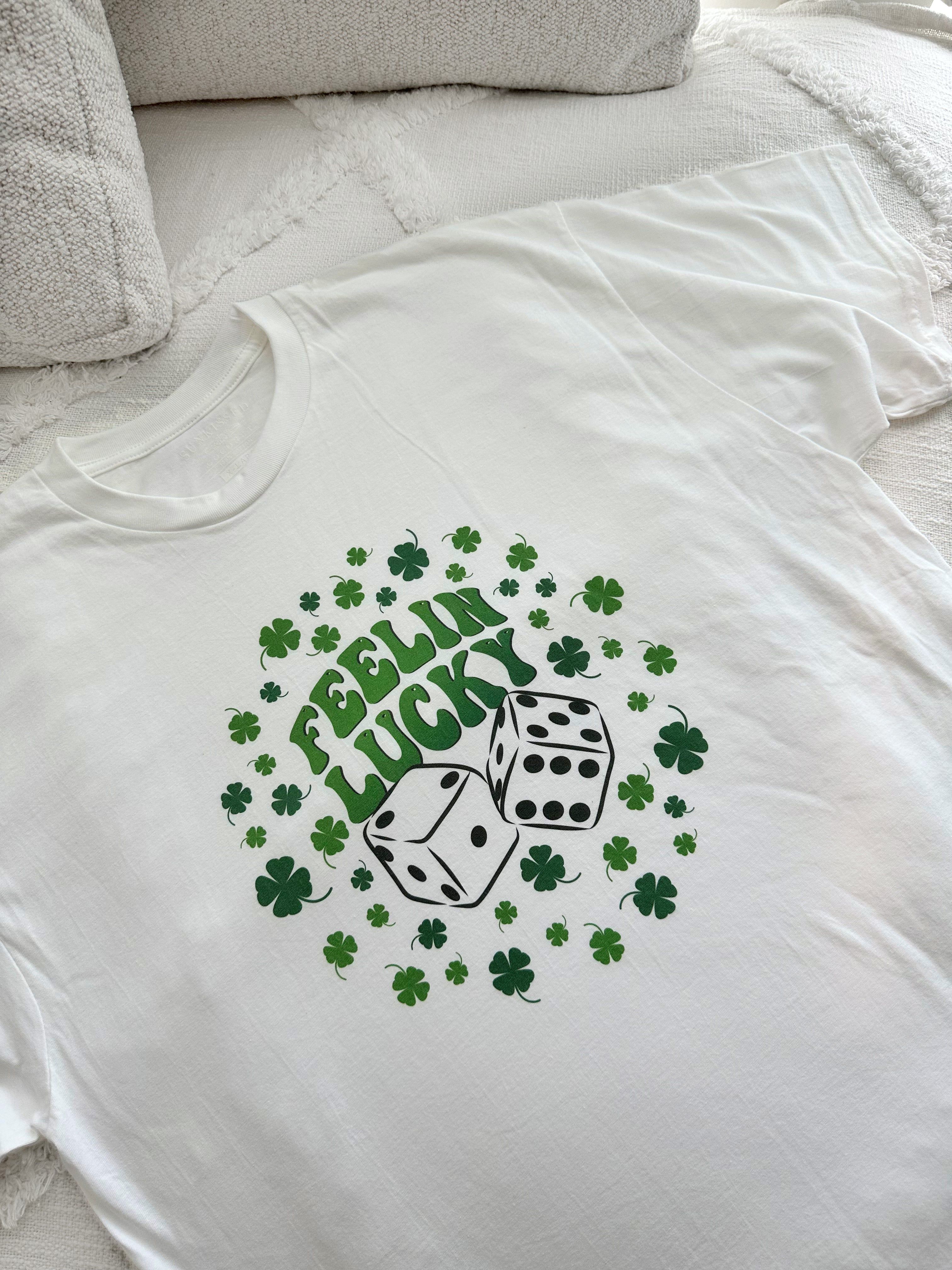 Feelin Lucky Dice Clover Tee sold by Sunkissed Coconut