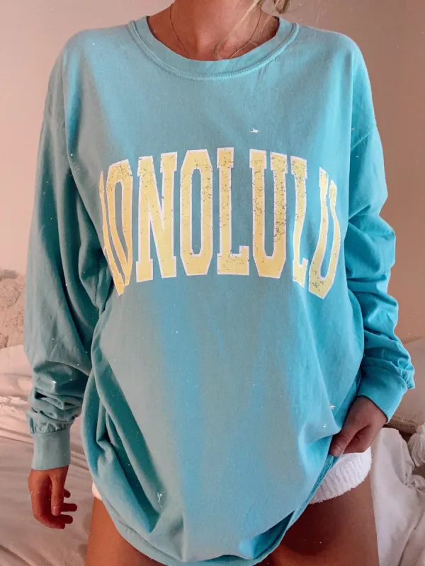Honolulu Long Sleeve Tee sold by Sunkissed Coconut
