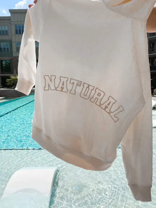 Natural Embroider Hoodie sold by Sunkissed Coconut