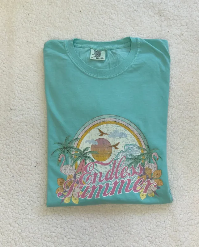 Endless Summer Aqua Mint Comfort Colors Tee sold by Sunkissed Coconut