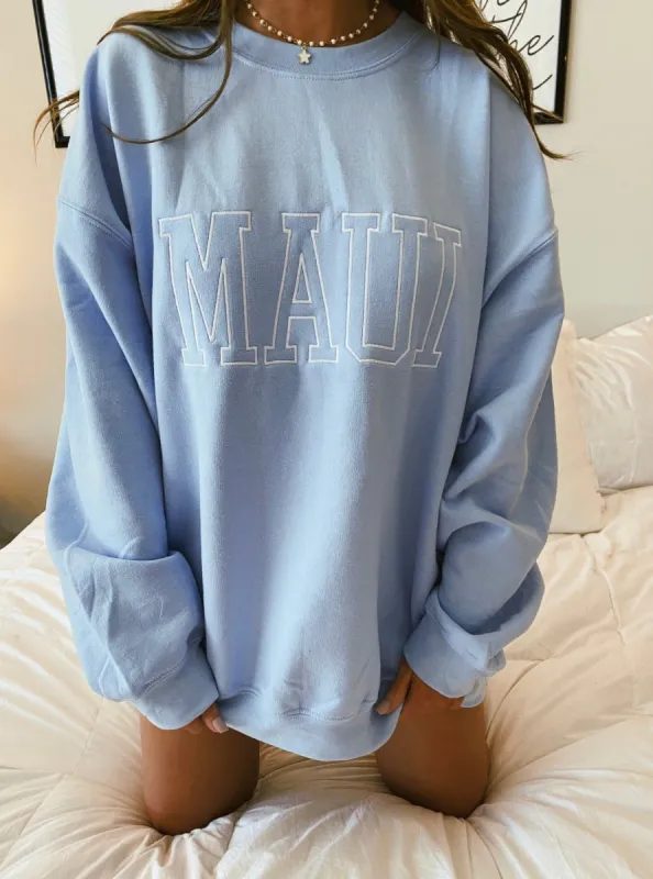Embroider Maui Sweatshirt sold by Sunkissed Coconut