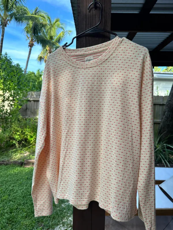 Polka Dot Long Sleeve Pajama Top sold by Sunkissed Coconut