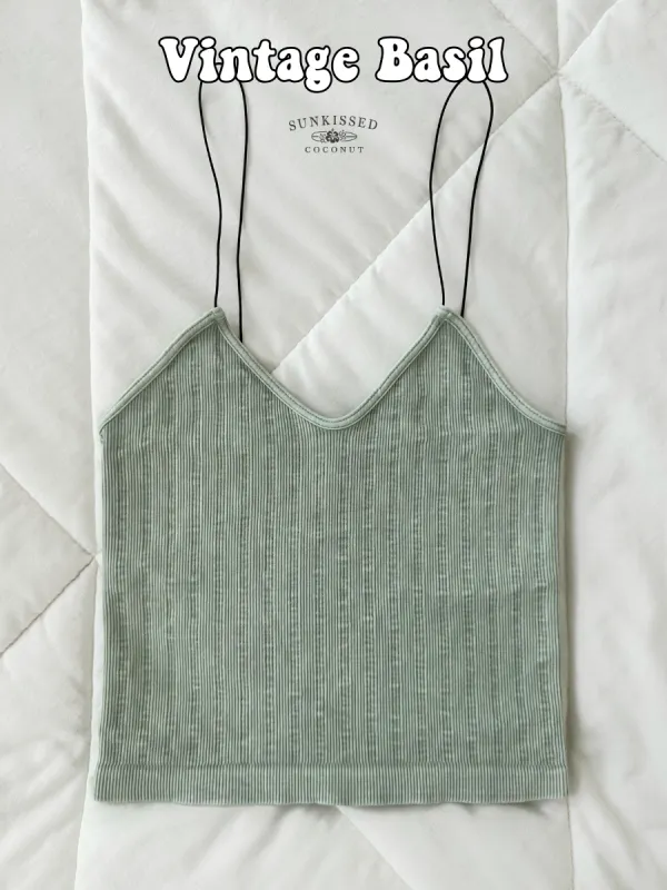 Tropical Vintage Ribbed Seamless Nikibiki Tanktops sold by Sunkissed Coconut