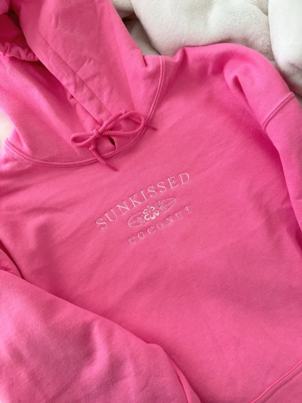 Pink Embroider Sunkissedcoconut Hoodie sold by Sunkissed Coconut