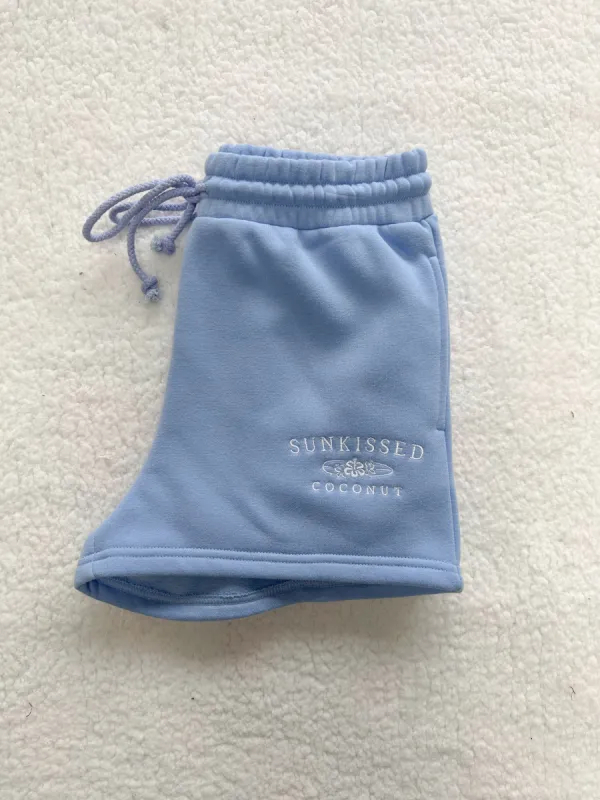 (size 2XL) Jess Ocean Blue Embroider Sunkissedcoconut Shorts sold by Sunkissed Coconut