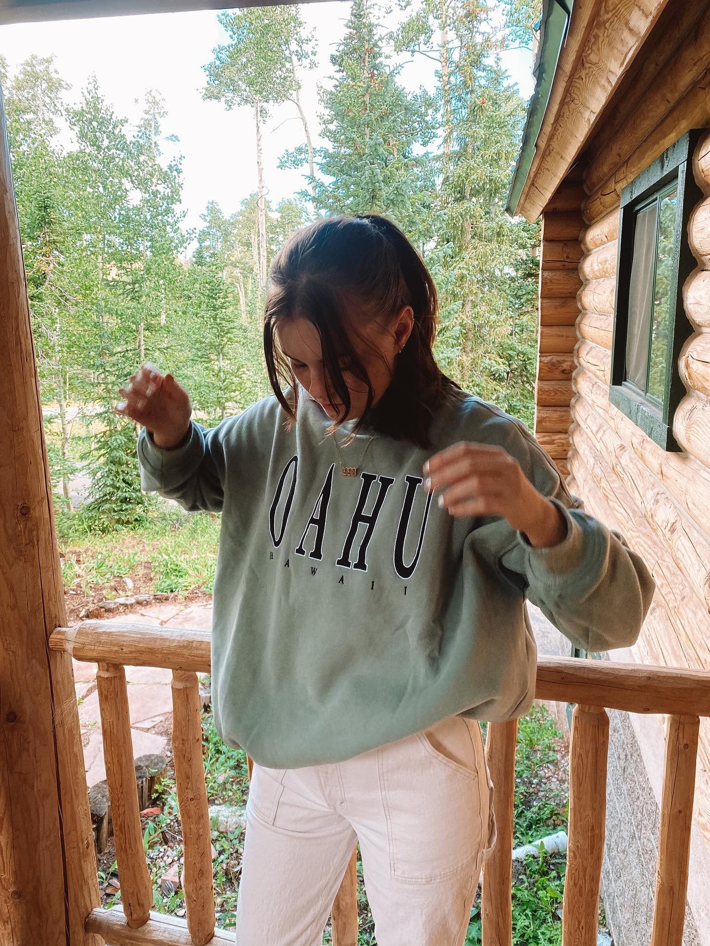 OAHU Vintage Embroider Sweatshirt sold by Sunkissed Coconut product image thumbnail 5