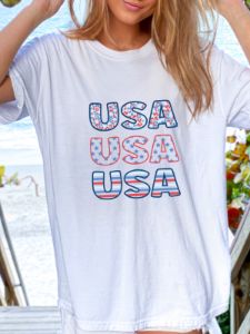 USA Flag and Stars Independence Day Tee sold by Sunkissed Coconut