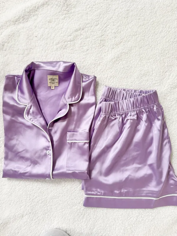 (SIZE XL-LAST ONE)Champagne Purple Pajama Set sold by Sunkissed Coconut