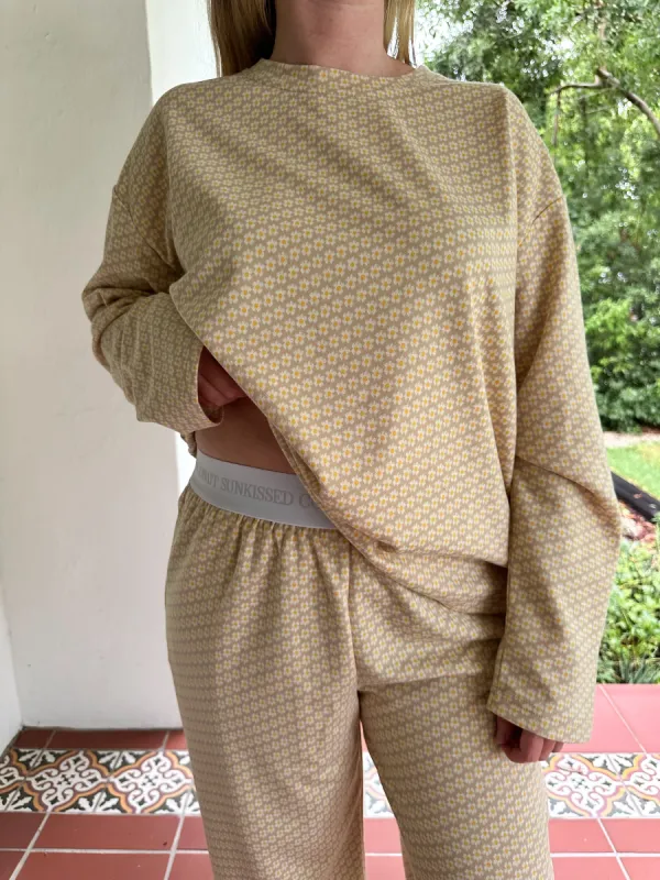 BoHo Floral Long Sleeve Pajama Top sold by Sunkissed Coconut