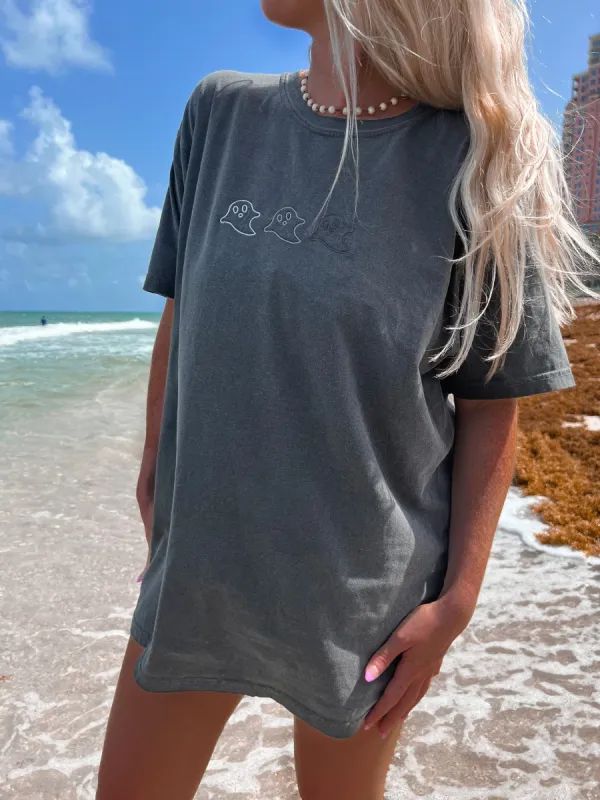 3 Ghost Embroider Comfort Colors Tee sold by Sunkissed Coconut