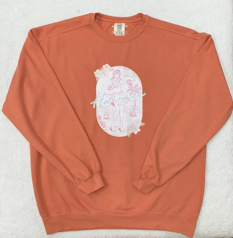 Hawaii Girl Comfort Colors Sweatshirt sold by Sunkissed Coconut