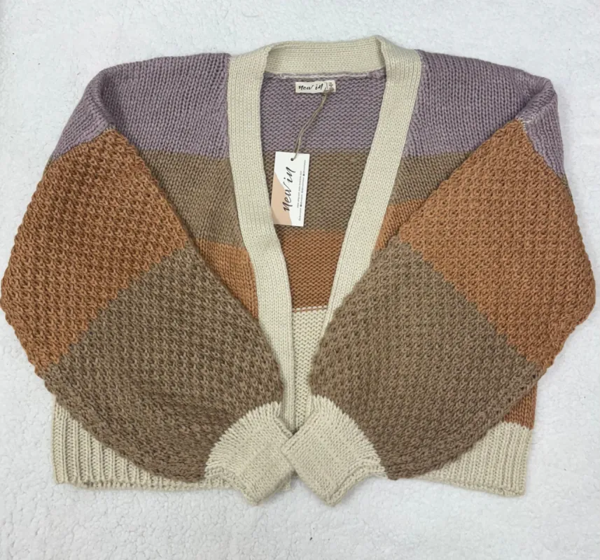 Color Block Cardigan sold by Sunkissed Coconut