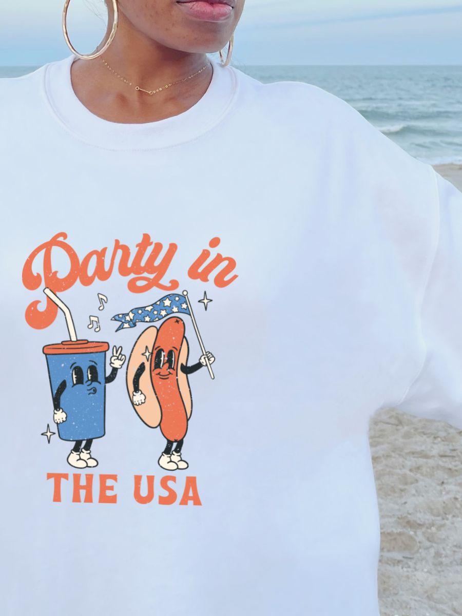 Party In The USA Goofy Sweatshirt sold by Sunkissed Coconut product image thumbnail 2