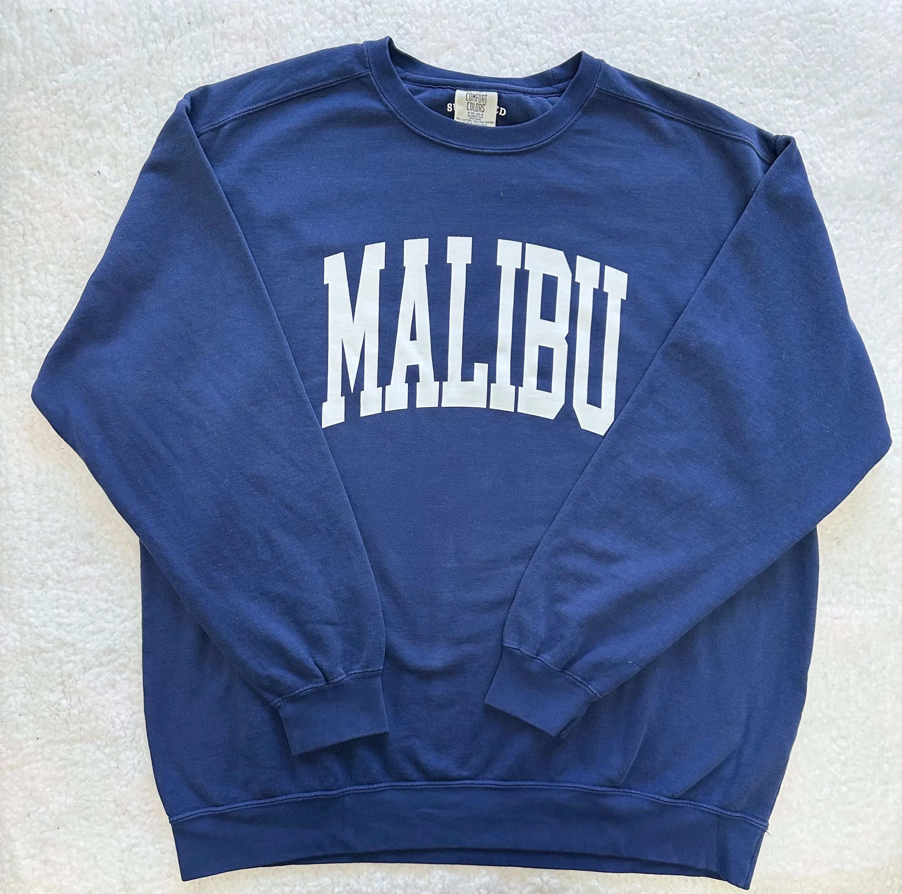 Navy Malibu Comfort Colors Sweatshirt sold by Sunkissed Coconut product image thumbnail 3