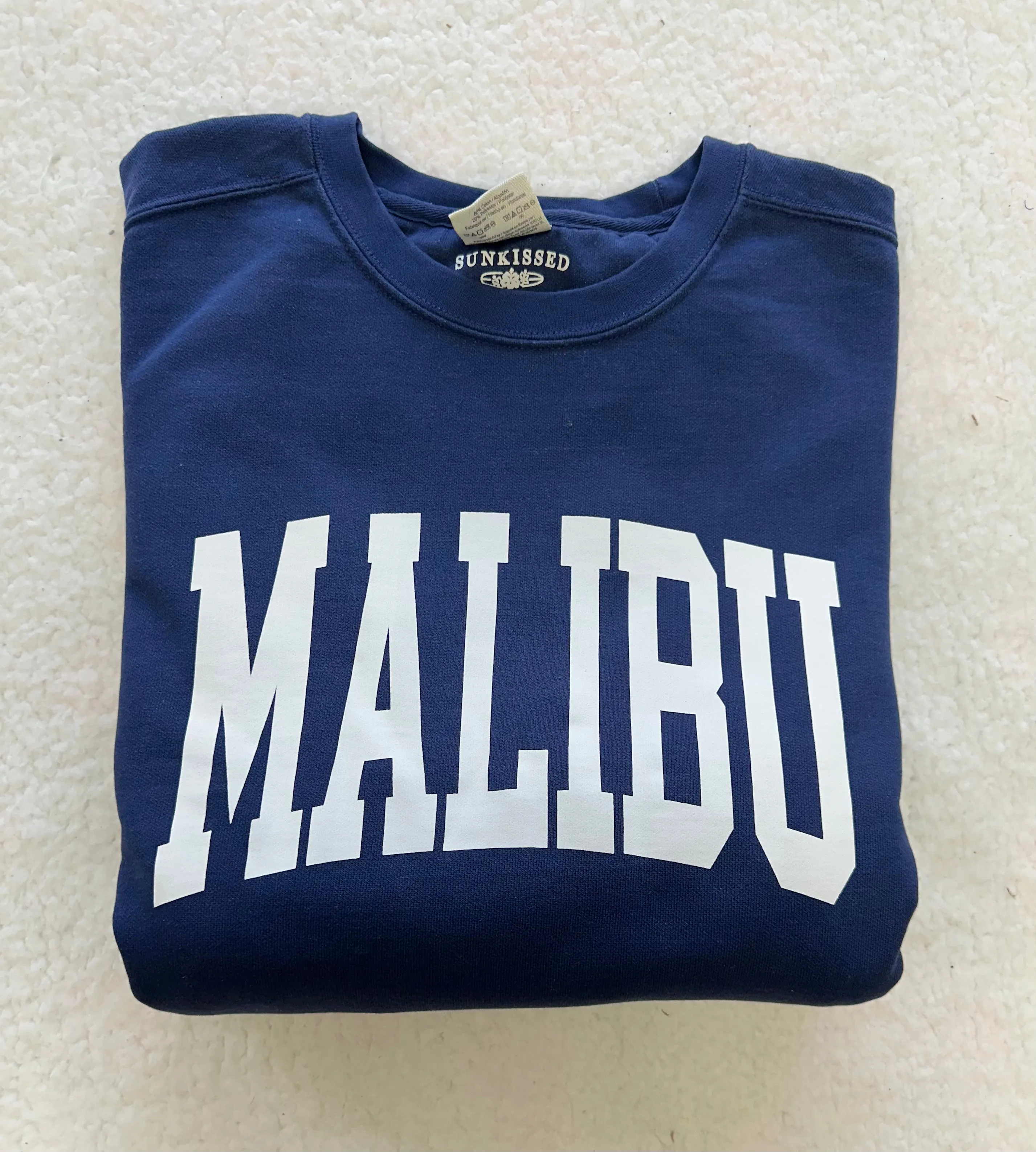 Navy Malibu Comfort Colors Sweatshirt sold by Sunkissed Coconut