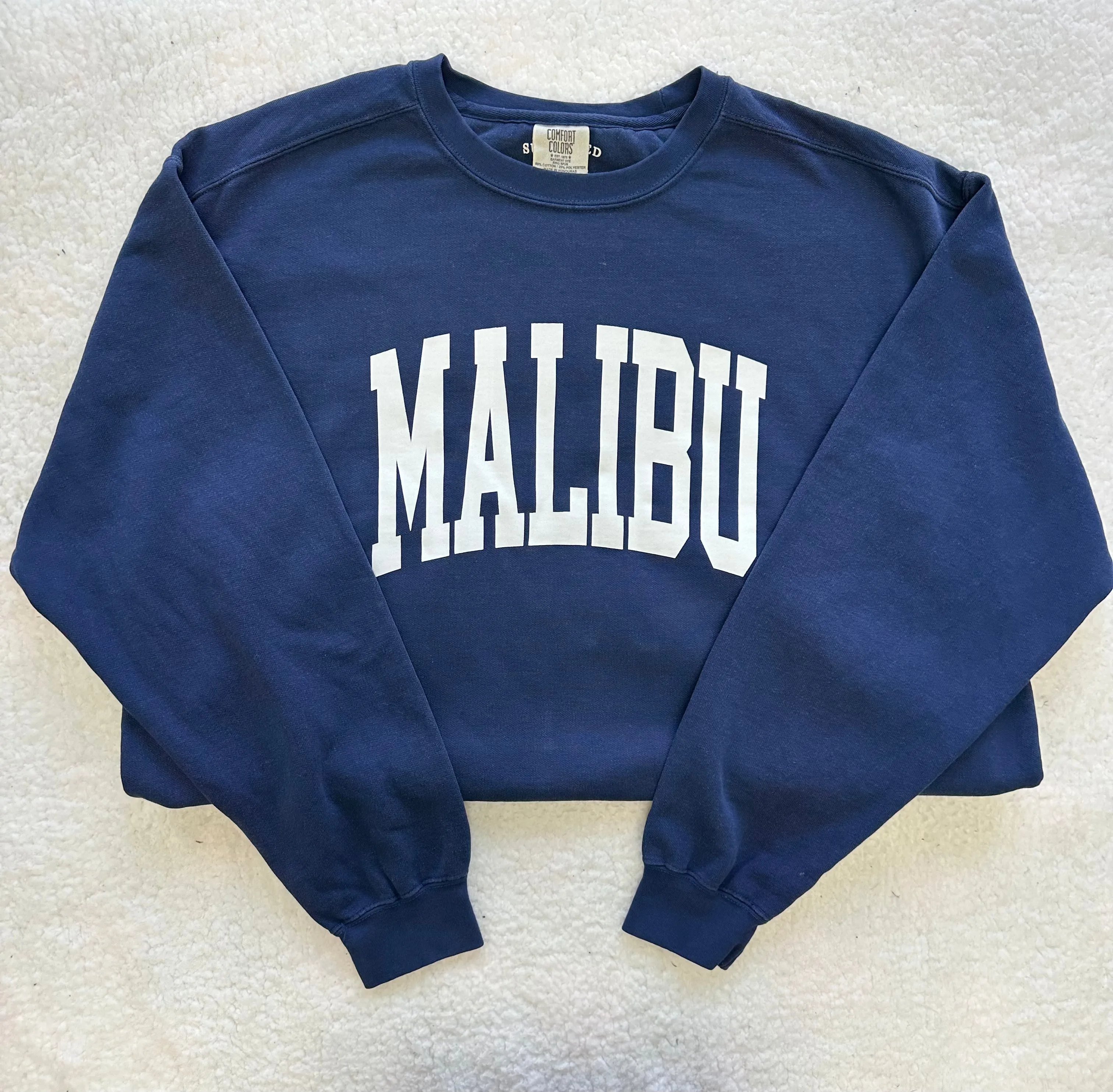 Navy Malibu Comfort Colors Sweatshirt sold by Sunkissed Coconut product image thumbnail 2