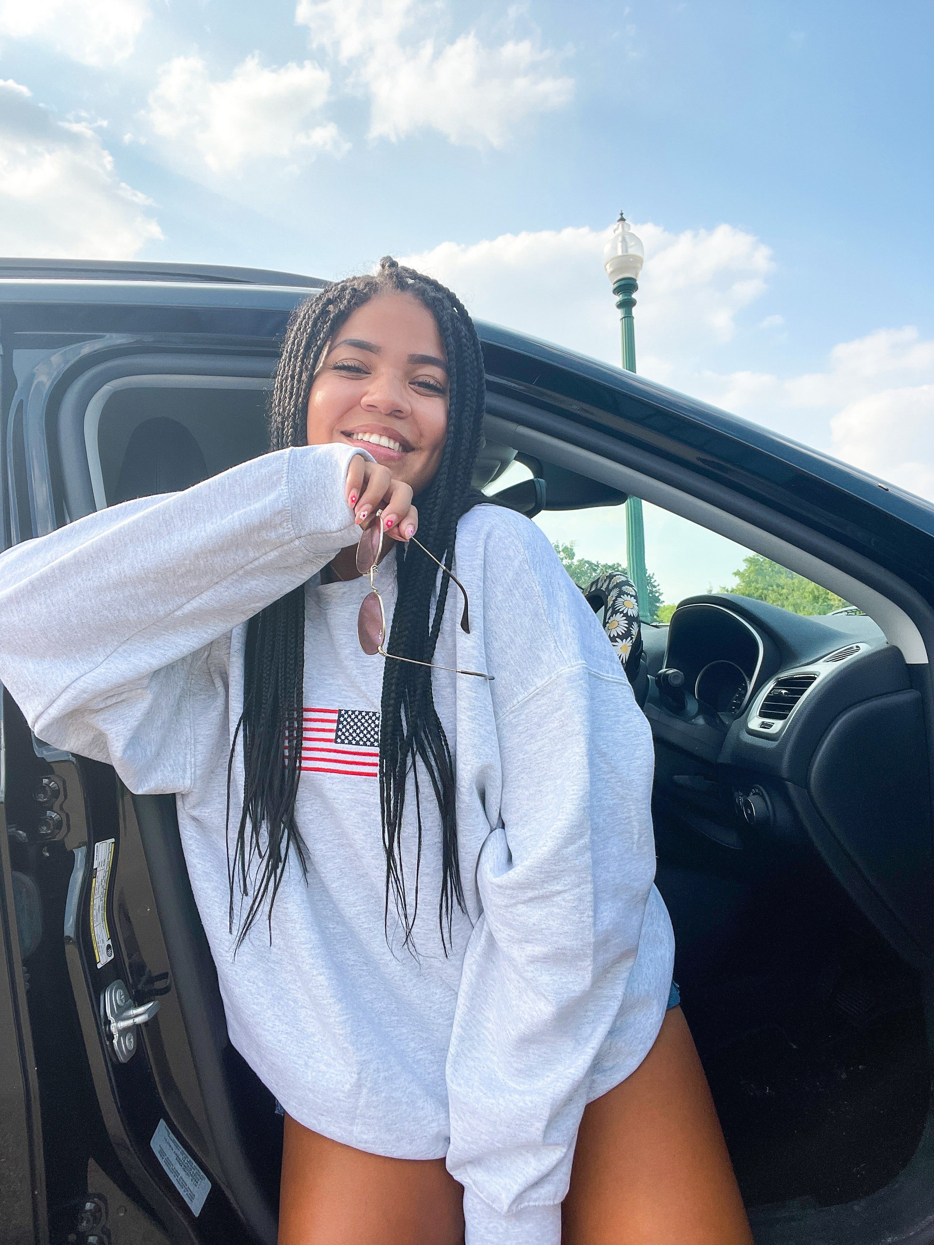 Vintage Embroider American Flag Sweatshirt sold by Sunkissed Coconut product image thumbnail 4