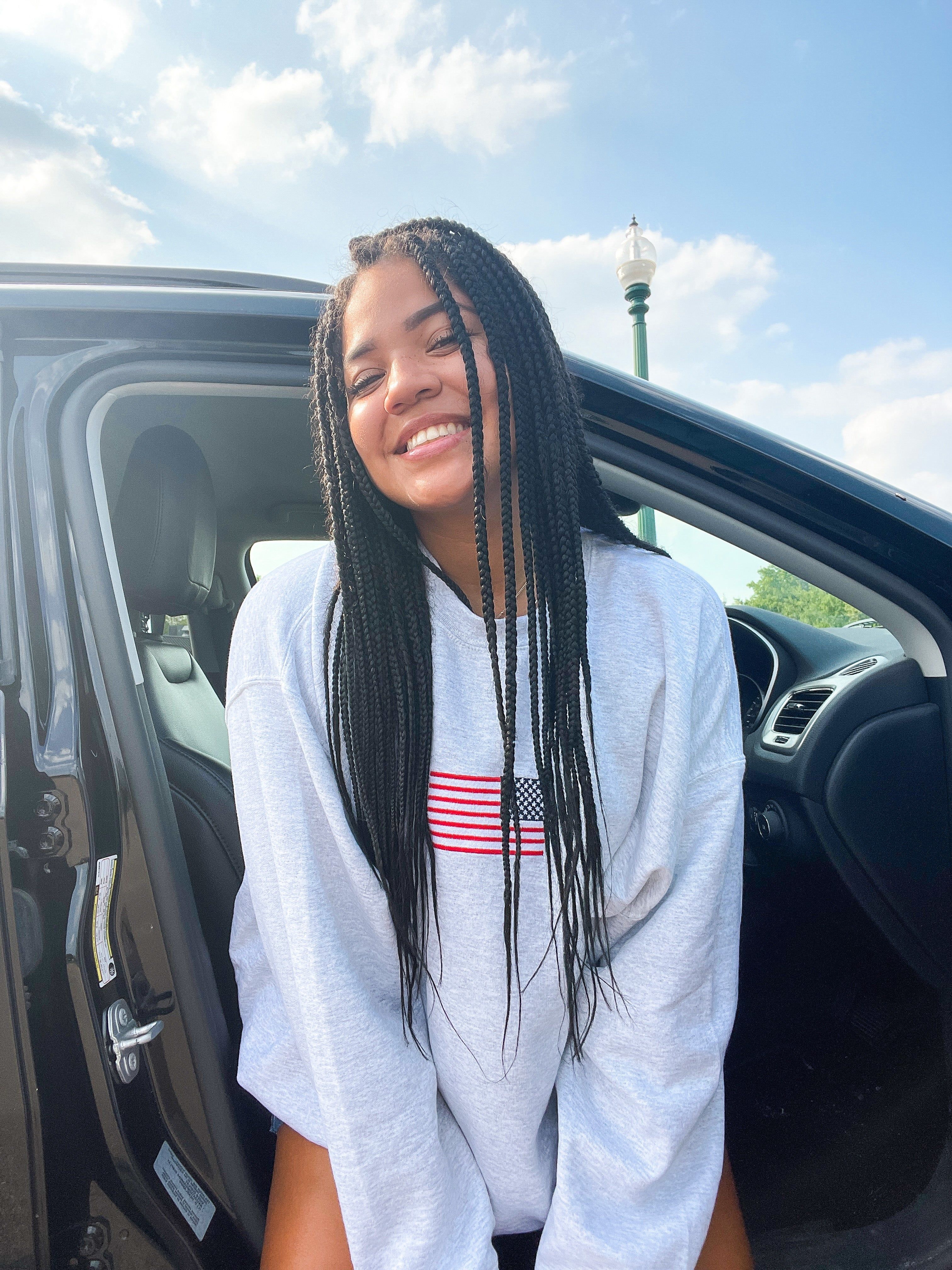 Vintage Embroider American Flag Sweatshirt sold by Sunkissed Coconut product image thumbnail 3