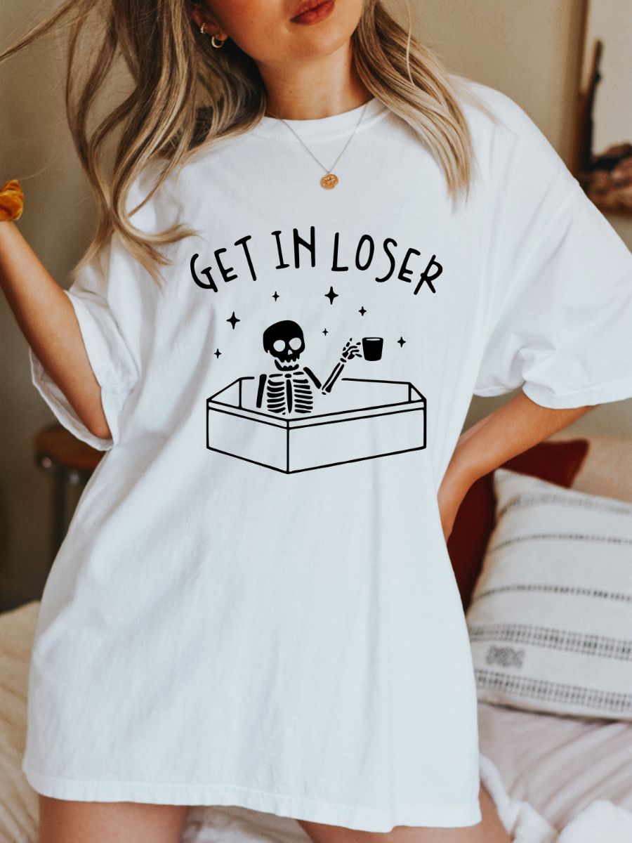 Get In Loser Skeleton Tshirt sold by Sunkissed Coconut product image thumbnail 4