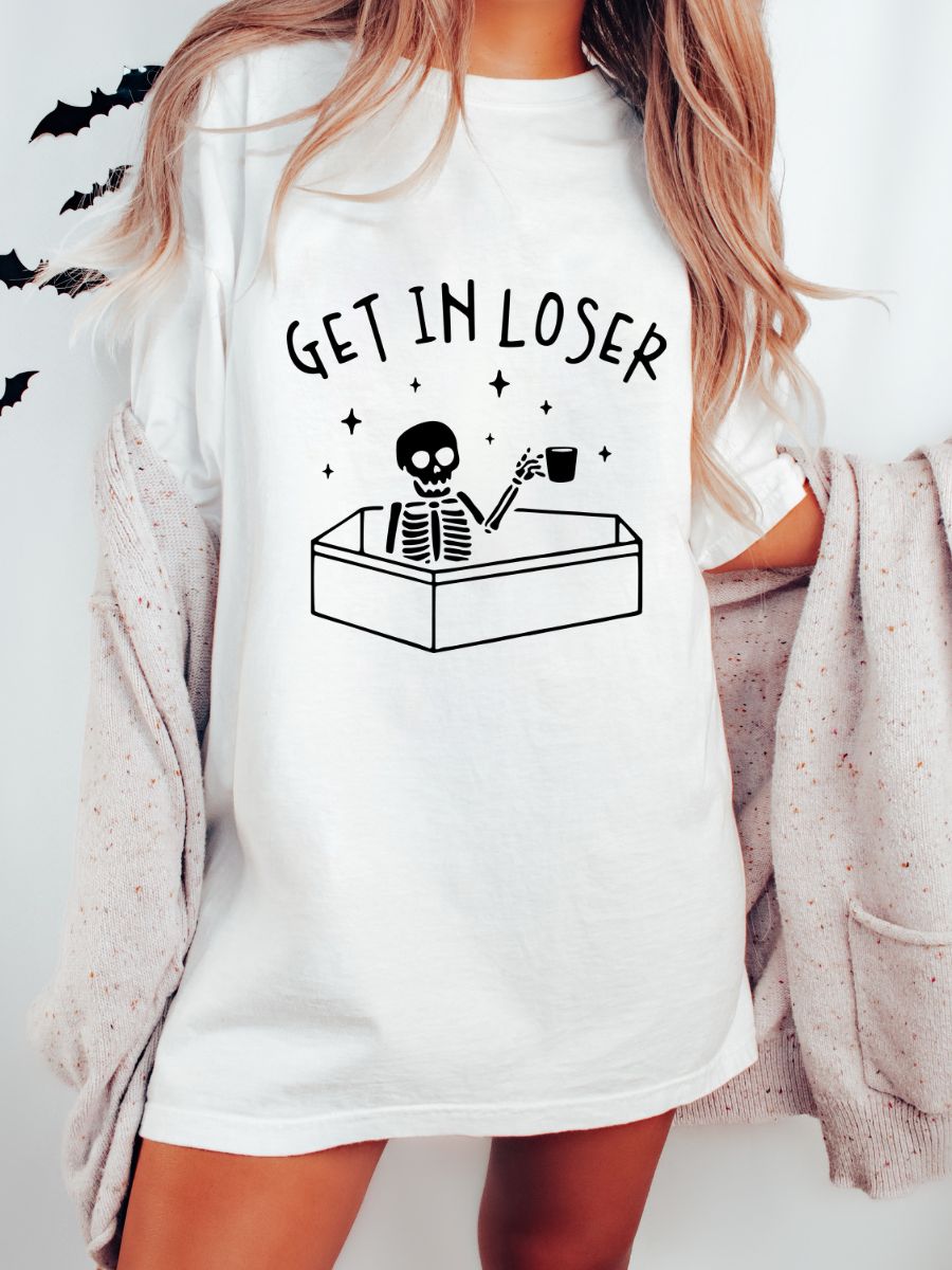 Get In Loser Skeleton Tshirt sold by Sunkissed Coconut product image thumbnail 5