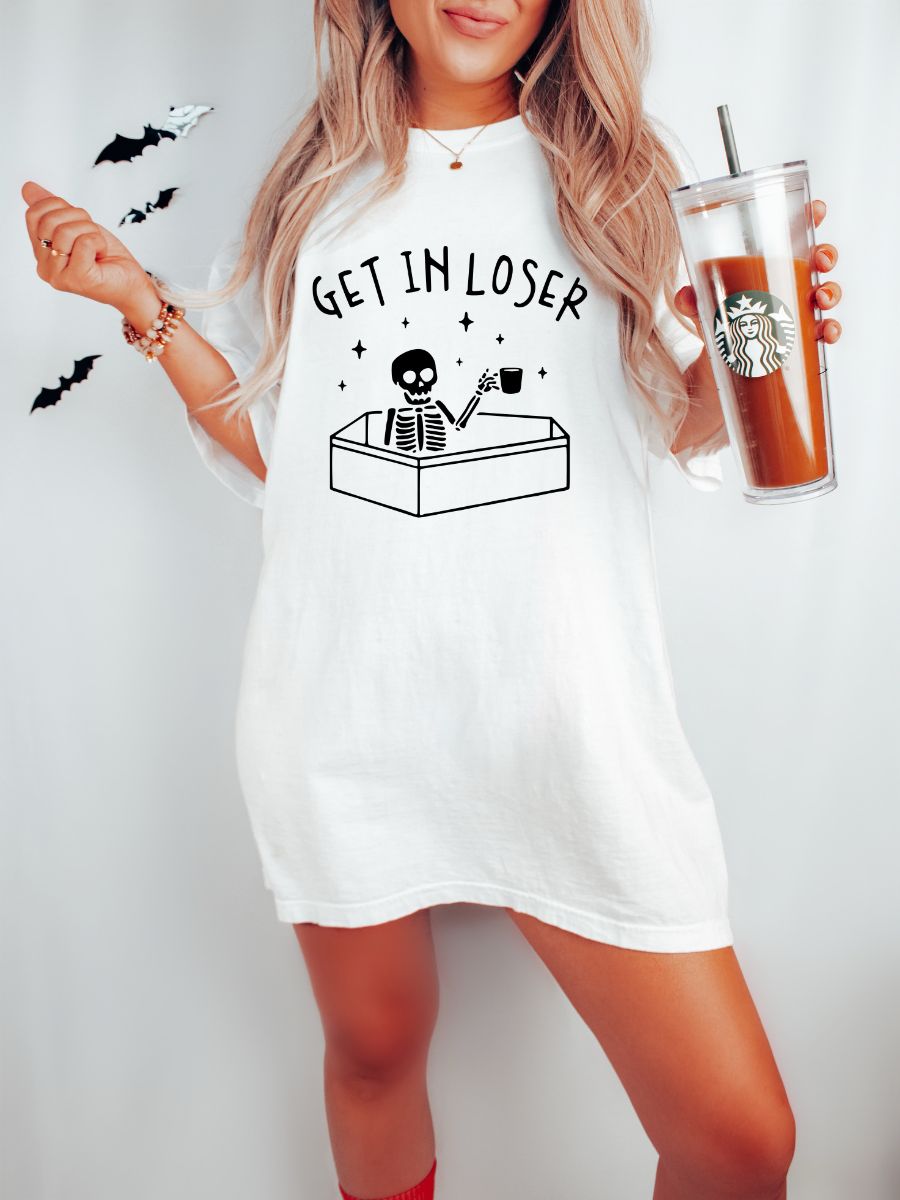 Get In Loser Skeleton Tshirt sold by Sunkissed Coconut product image thumbnail 3