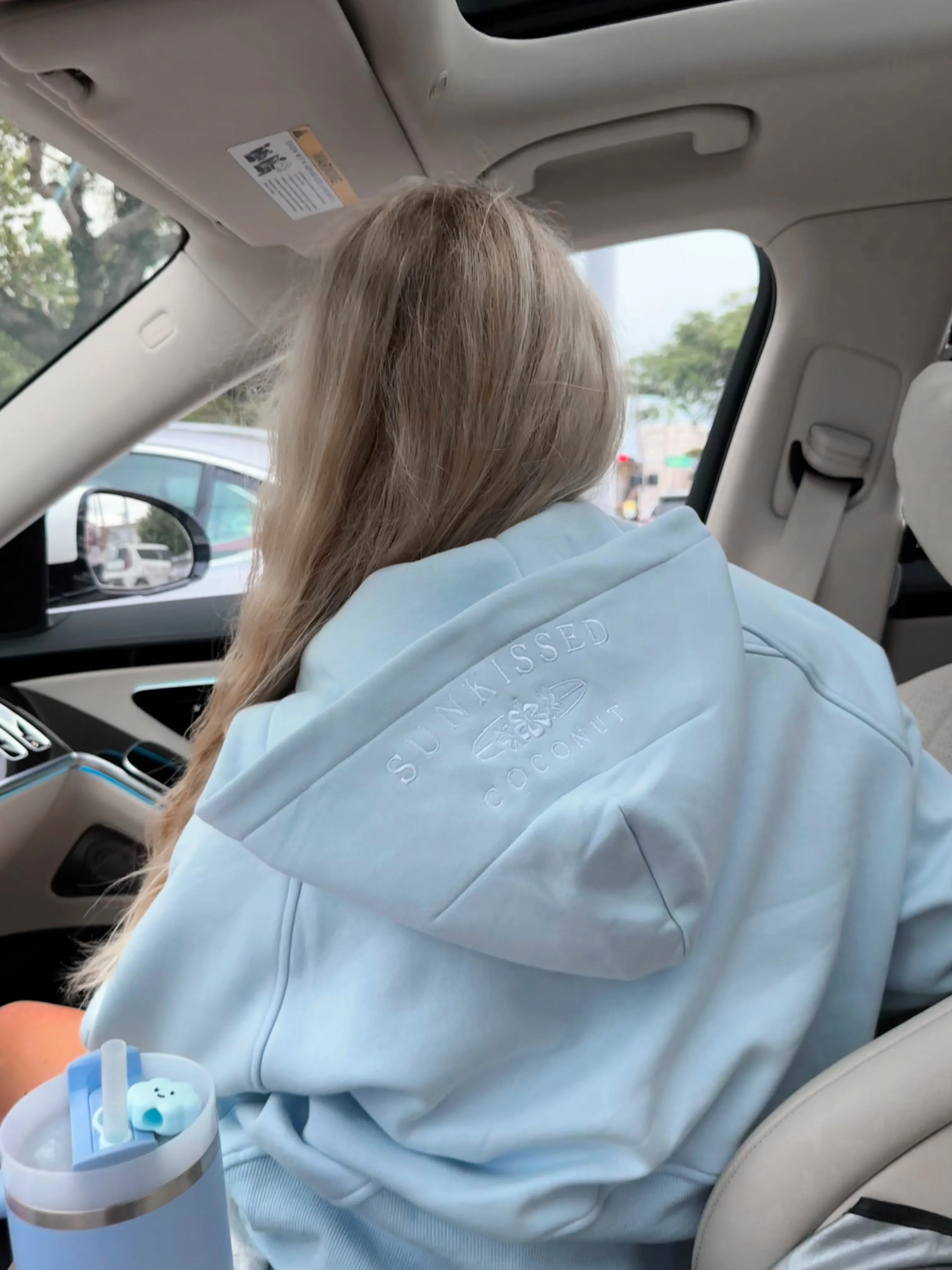 Diamond Blue Pilates Detailed Waist Length Quarter Zip Hoodie sold by Sunkissed Coconut product image thumbnail 3