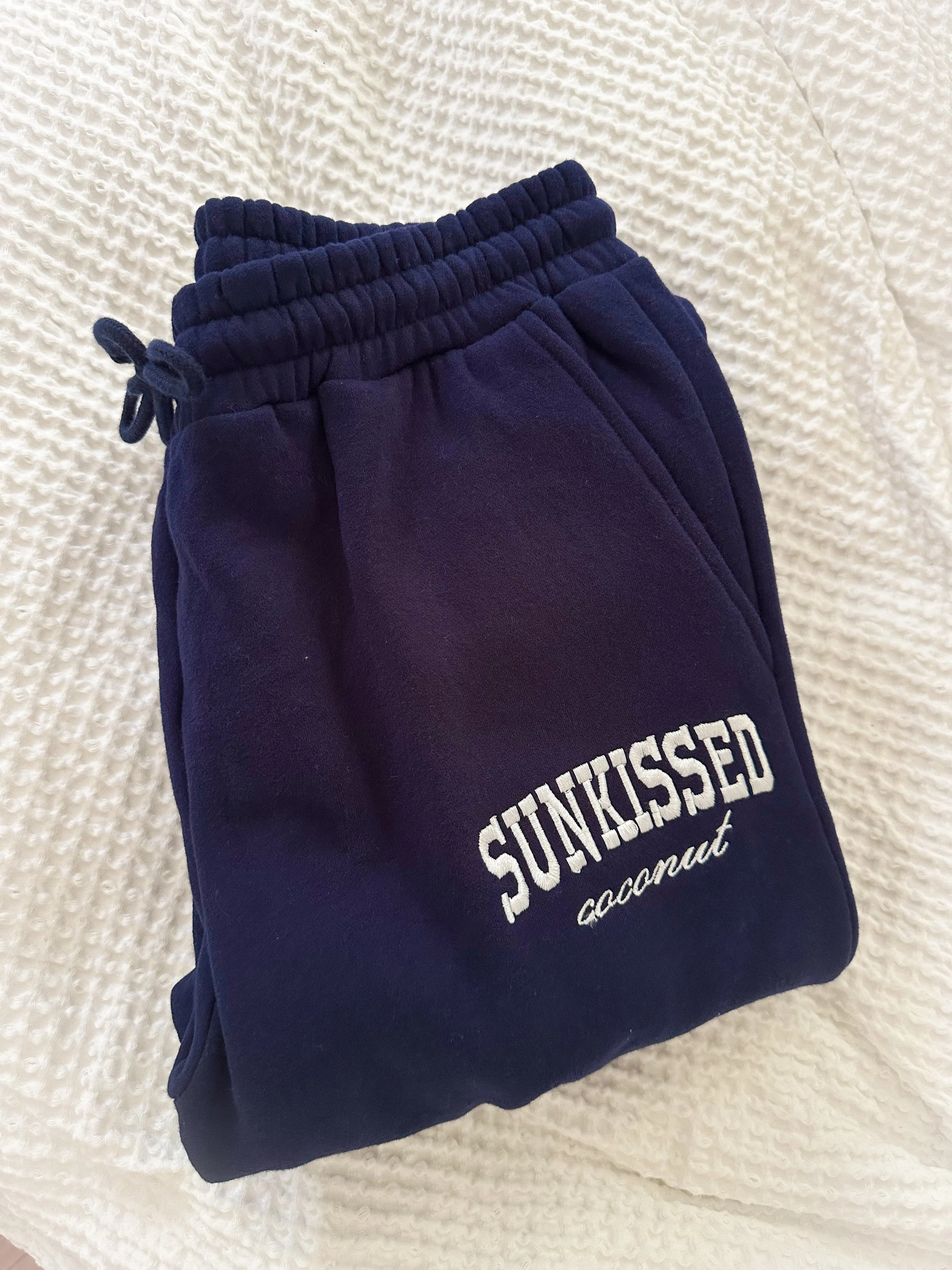 Navy Blue Yacht Club Jogger Sweatpants sold by Sunkissed Coconut product image thumbnail 2