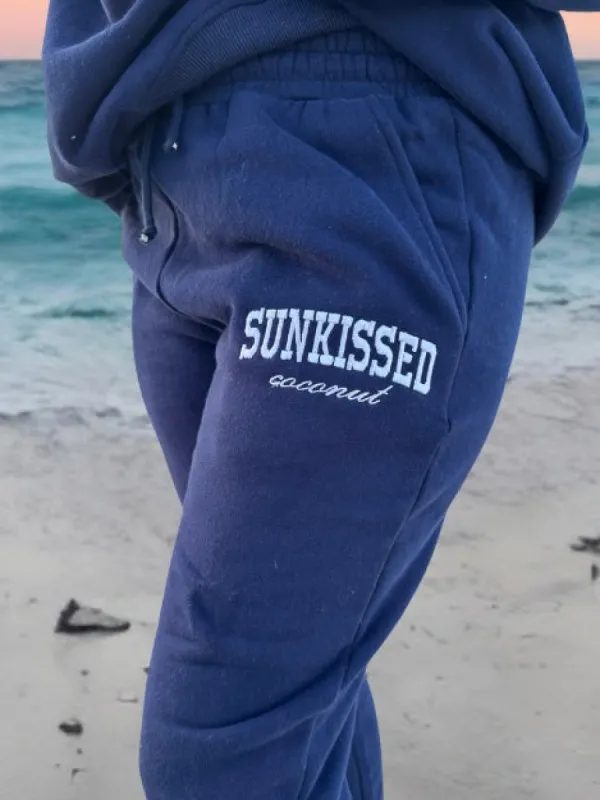 Navy Blue Yacht Club Jogger Sweatpants sold by Sunkissed Coconut