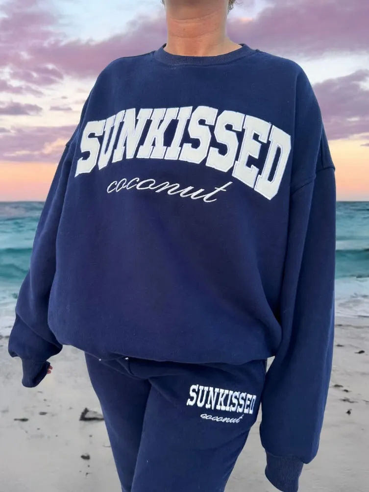 Navy Blue Yacht Club Jogger Sweatpants sold by Sunkissed Coconut product image thumbnail 3
