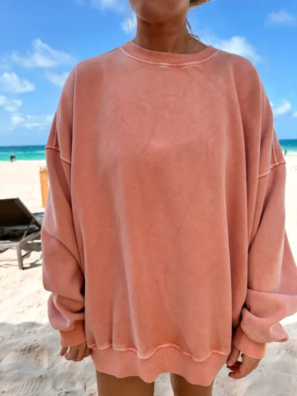 Vintage Orange Washed Basic Blank Sweatshirt made by Sunkissed Coconut