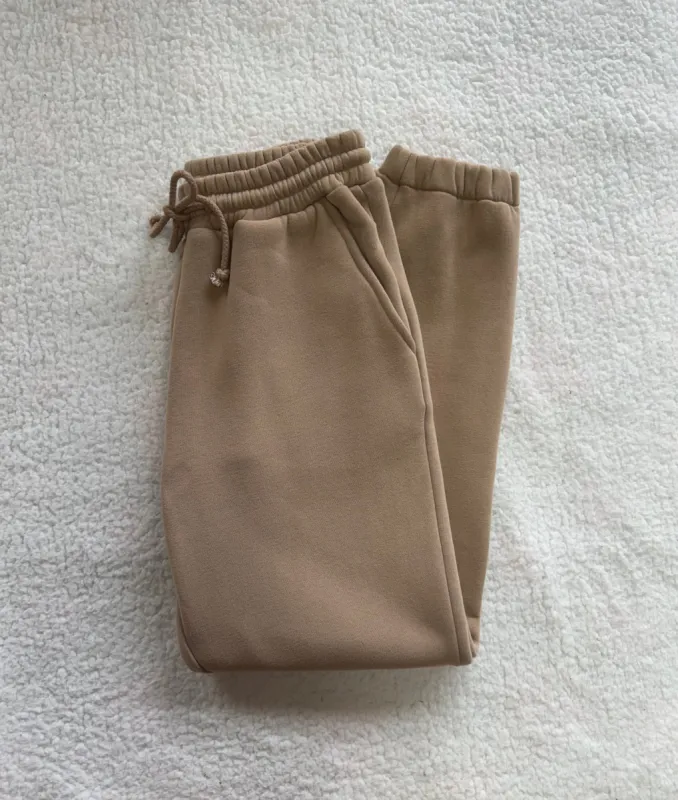 Cappuccino Basic Blank Jogger Sweatpants sold by Sunkissed Coconut