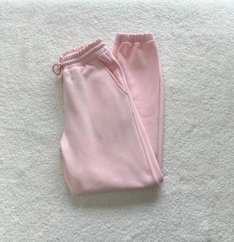 Light Pink Basic Blank Jogger Sweatpants sold by Sunkissed Coconut