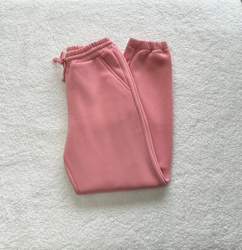 Ice Cream Pink Basic Blank Jogger Sweatpants sold by Sunkissed Coconut