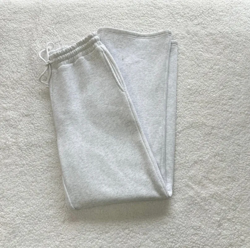 Pearl Grey Basic Blank Flare Sweatpants sold by Sunkissed Coconut