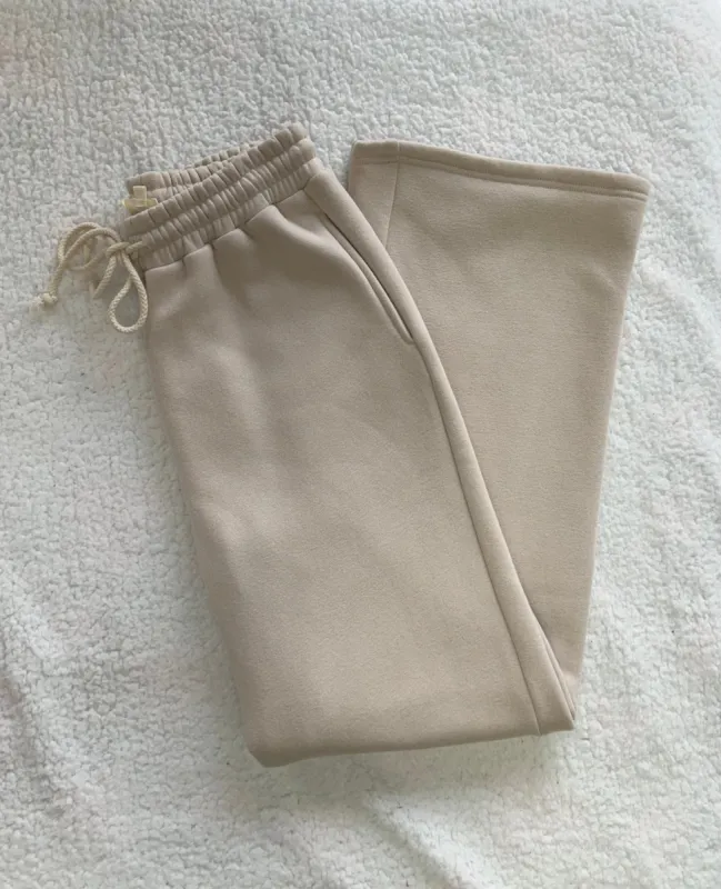 Sandstone Basic Blank Flare Sweatpants sold by Sunkissed Coconut