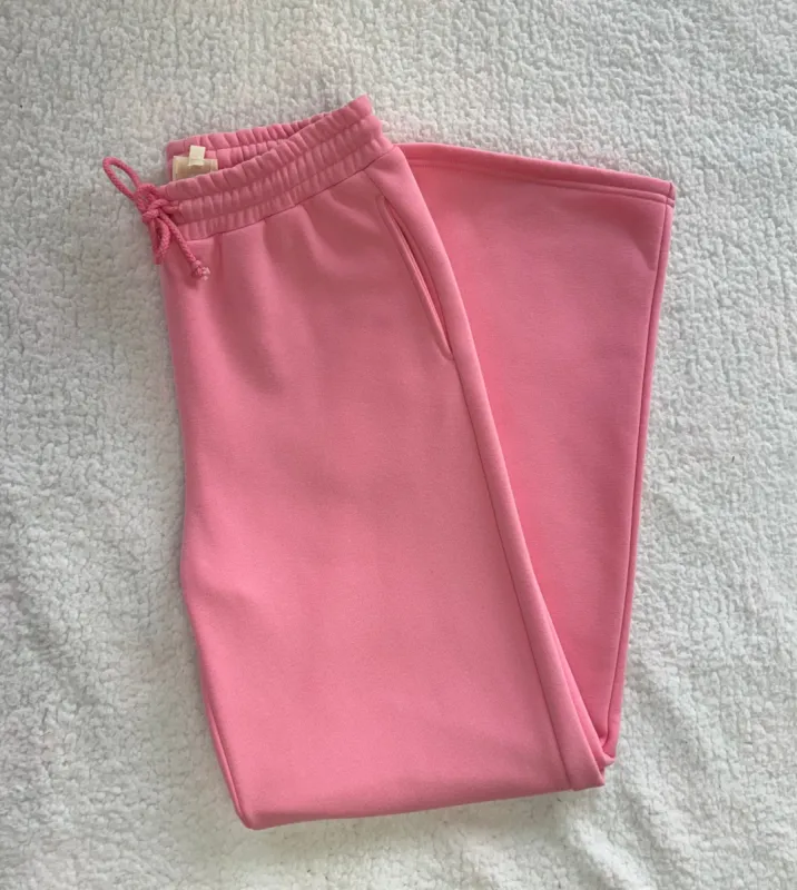Rose Pink Basic Blank Flare Sweatpants sold by Sunkissed Coconut