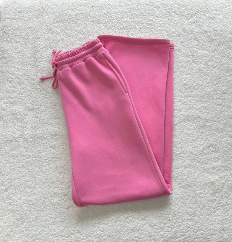 Taffy Pink Basic Blank Flare Sweatpants sold by Sunkissed Coconut
