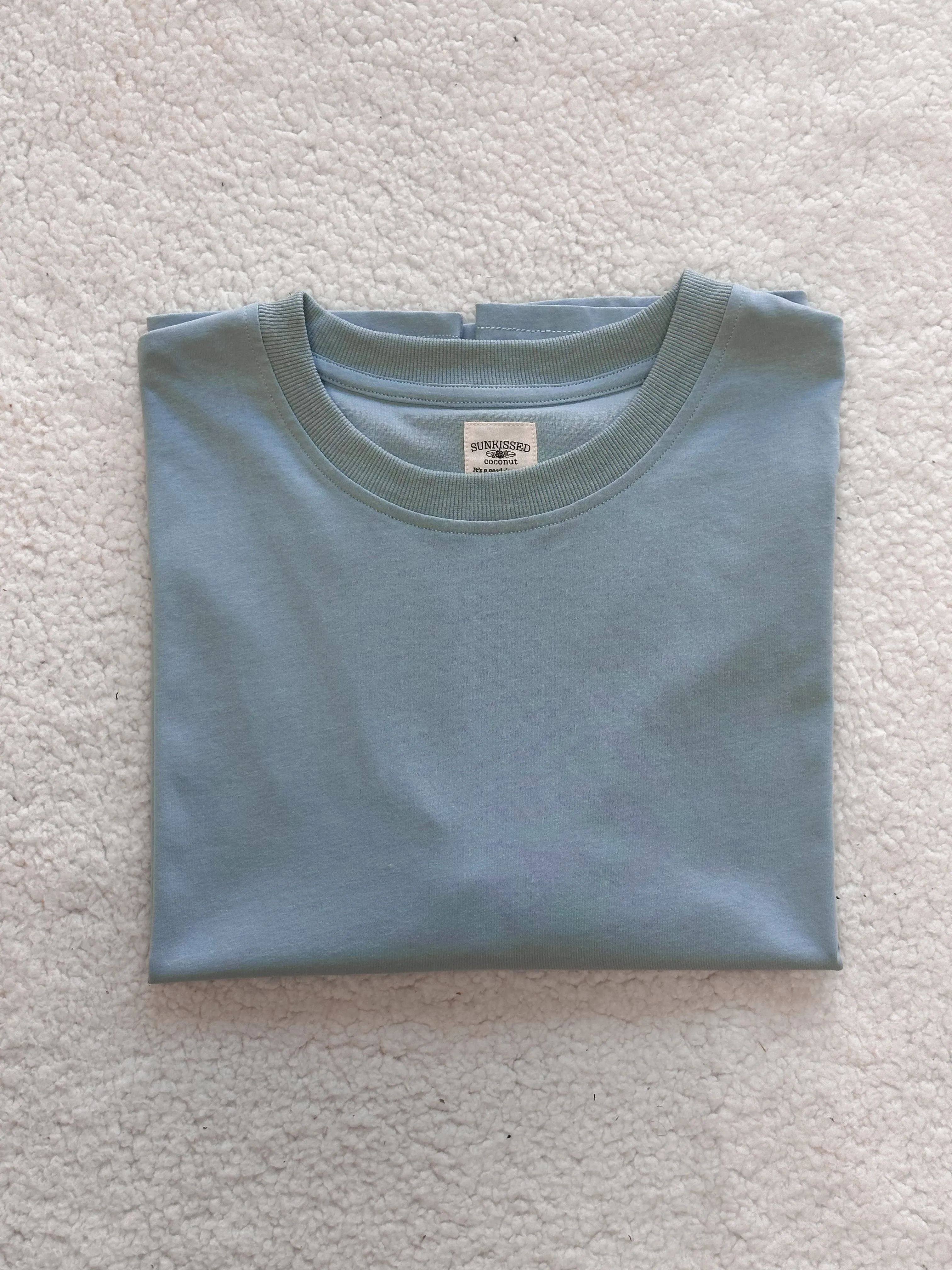 Coastal Blue Basic Blank Slightly Cropped Tee sold by Sunkissed Coconut