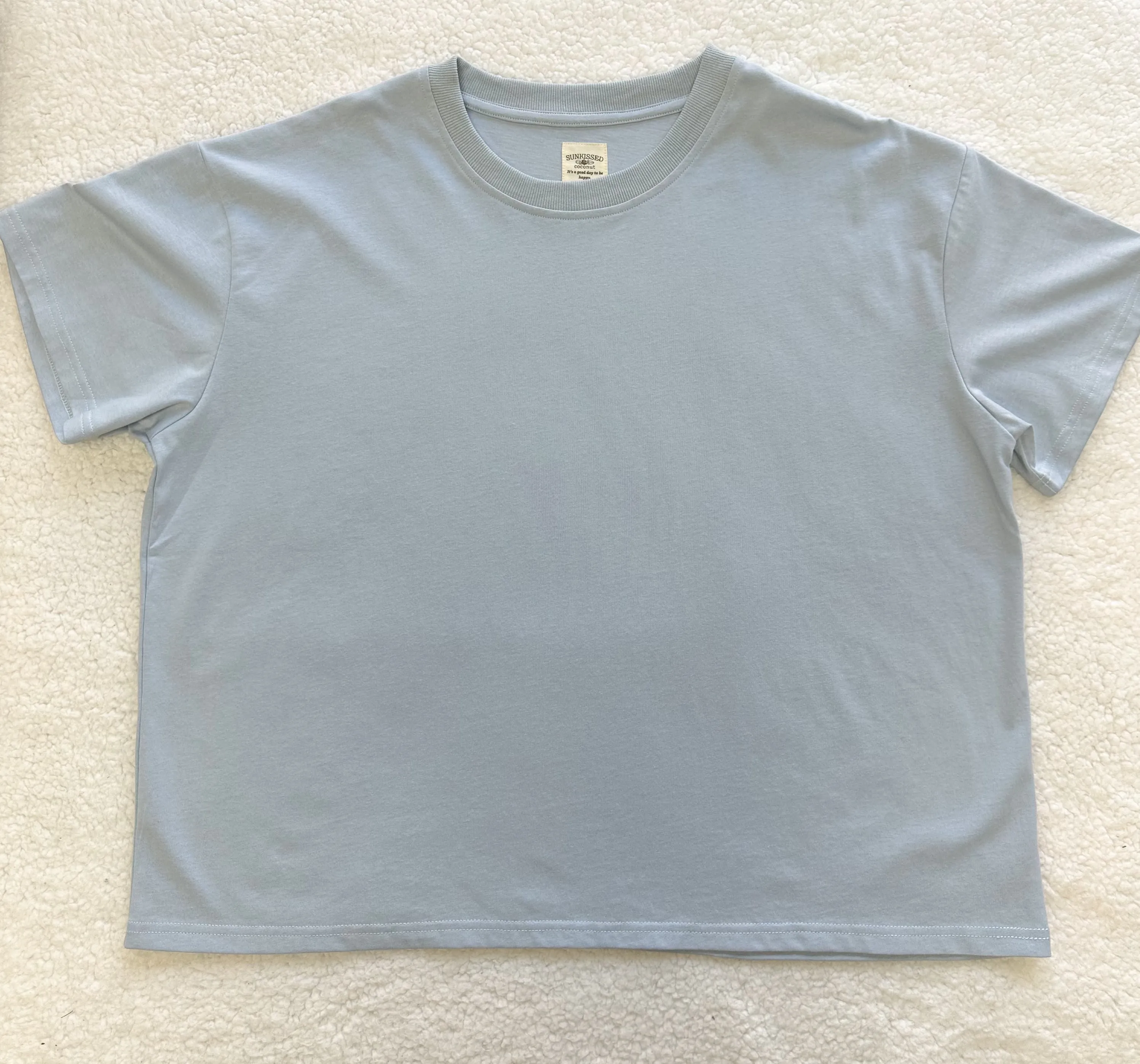 Coastal Blue Basic Blank Slightly Cropped Tee sold by Sunkissed Coconut product image thumbnail 2
