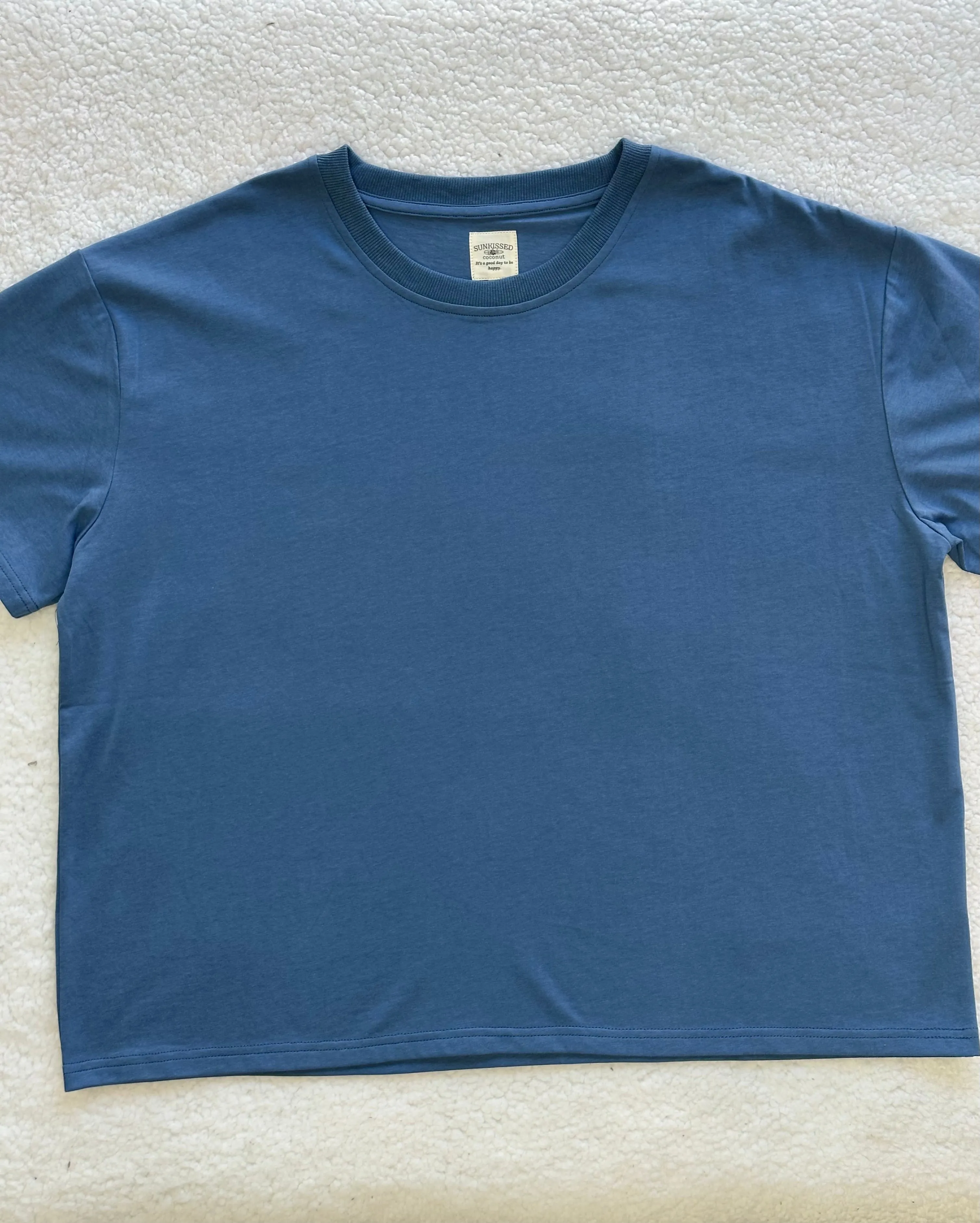 Hamptons Blue Basic Slightly Cropped Blank Tee sold by Sunkissed Coconut product image thumbnail 2