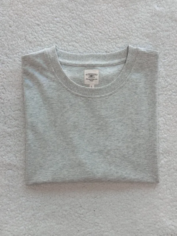Pearl Grey Basic Watercolor Slightly Cropped Blank Tee sold by Sunkissed Coconut